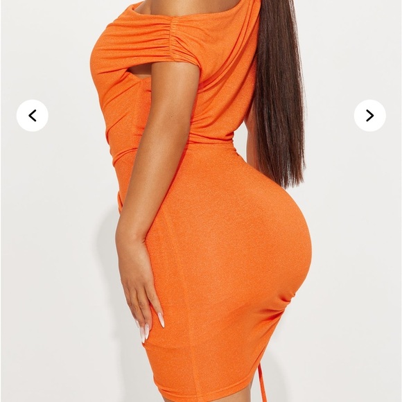 Fashion Nova Orange Ruched Mini Dress – XS - Picture 5 of 5
